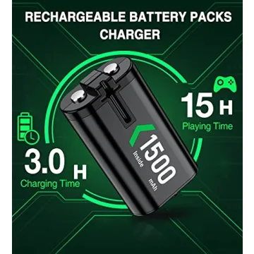 Fast Charging Xbox Battery Packs 4x3600mWh with Dock