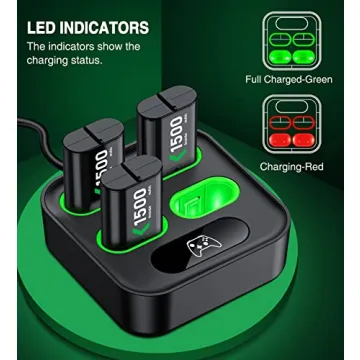 Fast Charging Xbox Battery Packs 4x3600mWh with Dock