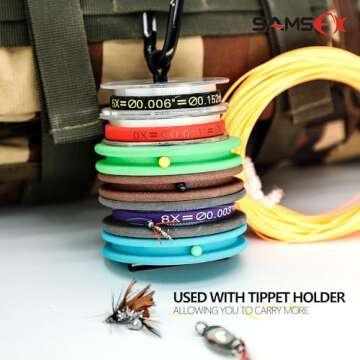 SAMSFX Tippet Holder - Multicolor Fly Fishing Organizer