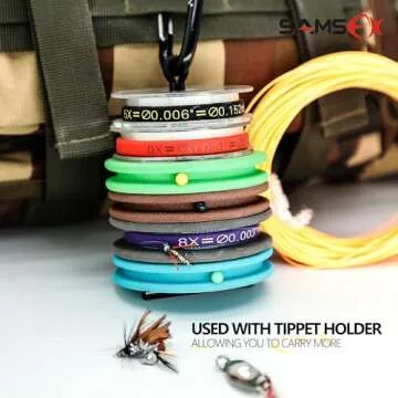 SAMSFX Tippet Holder - Multicolor Fly Fishing Organizer