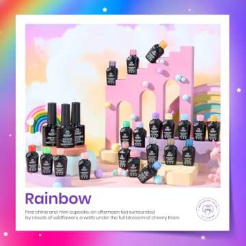Beetles Gel Polish Set 20 Colors Glitter Pink Red Green Blue Nail Polish Glitter Bright Rainbow Collection Sparkle Gel Base Glossy & Matte Top Coat UV Gel Gift for Women & Girls