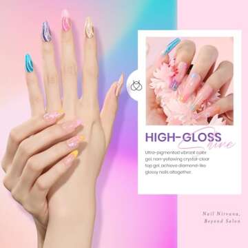 Beetles Gel Polish Set 20 Colors Glitter Pink Red Green Blue Nail Polish Glitter Bright Rainbow Collection Sparkle Gel Base Glossy & Matte Top Coat UV Gel Gift for Women & Girls