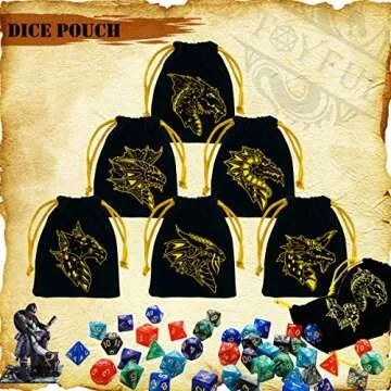 Stylish TOYFUL DND Dice Set with Tower & Bags