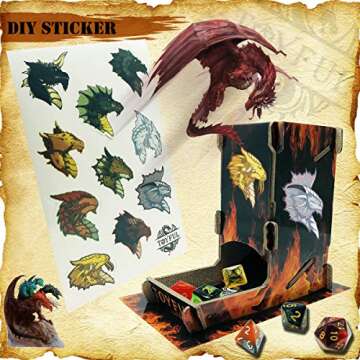 Stylish TOYFUL DND Dice Set with Tower & Bags