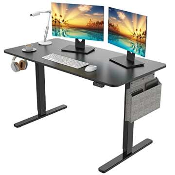 SMUG Converter Adjustable Height Riser, Sit Stand Desk Dual Monitor and Laptop Workstation, 31in, Black