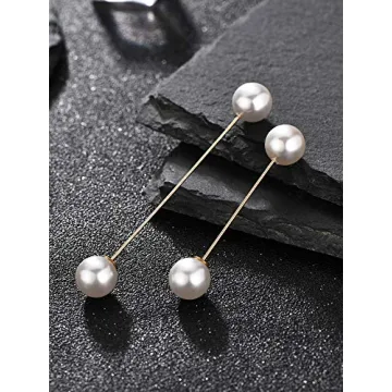Elegant 4 Piece Double Faux Pearl Shawl Clips