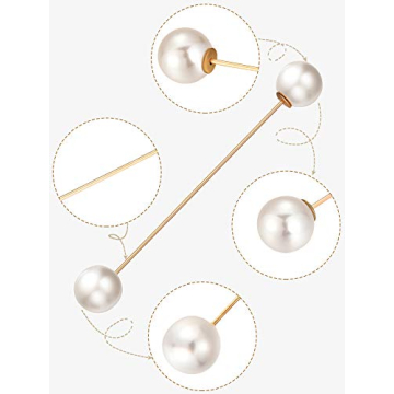 Elegant 4 Piece Double Faux Pearl Shawl Clips