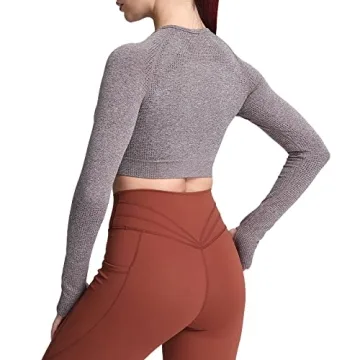 Aoxjox Vital Workout Long Sleeve Crop Tops for Women