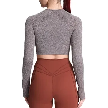 Aoxjox Vital Workout Long Sleeve Crop Tops for Women