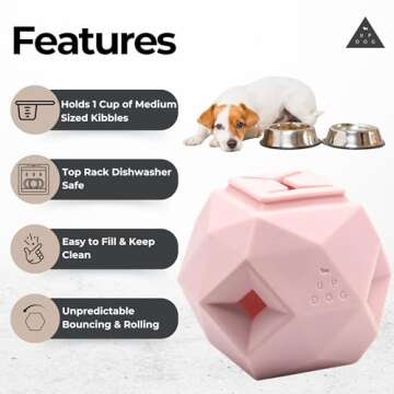 Treat Dispensing Balls for Medium Dogs and Cat Treat Dispenser Toy Interactive for Self-Play Improves Oral Hygiene, Mental Simulation, and Bordem Buster, Simple and Effective Food Toy (3.6 x 3.6 in)