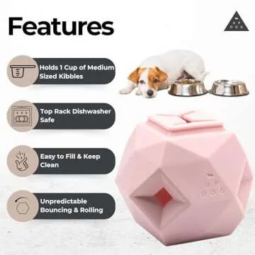 Treat Dispensing Balls for Medium Dogs and Cat Treat Dispenser Toy Interactive for Self-Play Improves Oral Hygiene, Mental Simulation, and Bordem Buster, Simple and Effective Food Toy (3.6 x 3.6 in)