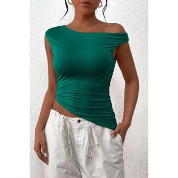 Shop PRETTYGARDEN Off The Shoulder Crop Tops for Summer