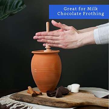 Authentic Artisanal Molinillo Hot Chocolate Frother (SMALL CUP SIZE) - Handmade Wooden Whisk for Mexican Hot Chocolate - Molinillo para Chocolate - Wooden Wisk - Traditional Mexican Cookware