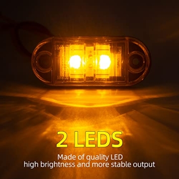 Brighten Up with Amber and Red Waterproof Truck Marker Lights