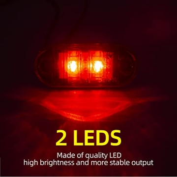 Brighten Up with Amber and Red Waterproof Truck Marker Lights