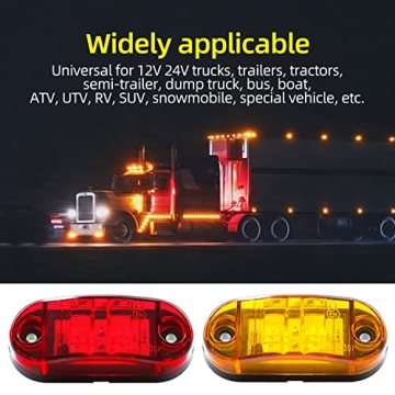 Brighten Up with Amber and Red Waterproof Truck Marker Lights