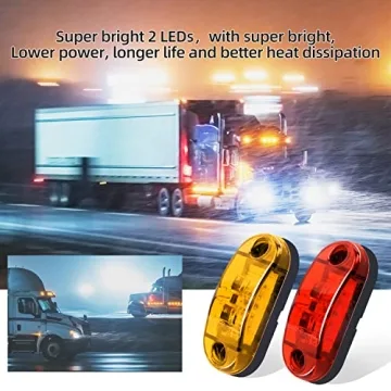 Brighten Up with Amber and Red Waterproof Truck Marker Lights