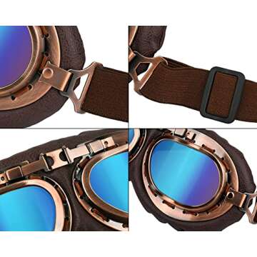 Versatile Steampunk Motorcycle Goggles for Cosplay Enthusiasts