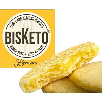 Low Carb Cookies BisKeto - Keto Snacks, Low Net Carbs, No Sugar, Gluten & Grain Free - Box with 6 Pa...