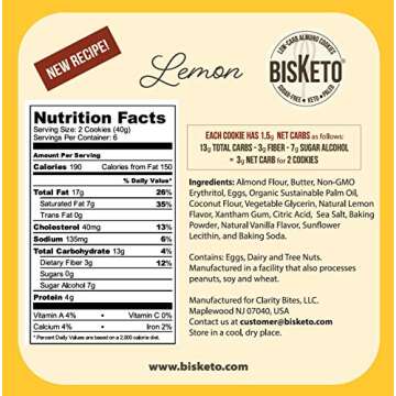 Low Carb Cookies BisKeto - 12 Sugar Free Keto Snacks