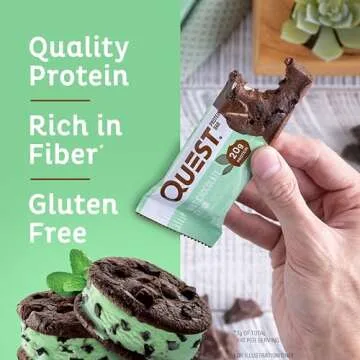 Quest Mint Chocolate Chunk Protein Bars, 20g Protein Snack