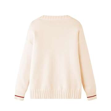 FindThy Women's Cute Cardigan Sweater Kawaii Love Heart Print Y2K Button Knitted Outerwear(0335-01Be...