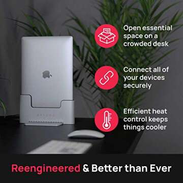 Brydge Space-Saving Laptop Stand | Vertical Docking Station | Compatible with 13-inch MacBook Air (2...