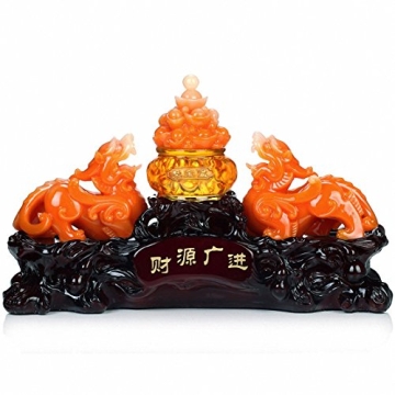 Large Size Feng Shui Pi Yao/Pi Xiu and Treasure Basin Wealth Porsperity Figurine, Best Housewarming ...