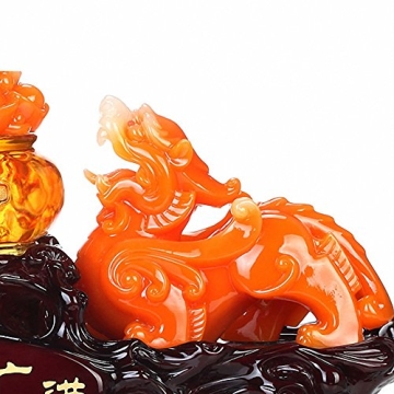 Large Size Feng Shui Pi Yao/Pi Xiu and Treasure Basin Wealth Porsperity Figurine, Best Housewarming Congratulatory Decor (Normal Size)