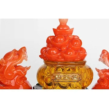 Large Size Feng Shui Pi Yao/Pi Xiu and Treasure Basin Wealth Porsperity Figurine, Best Housewarming Congratulatory Decor (Normal Size)