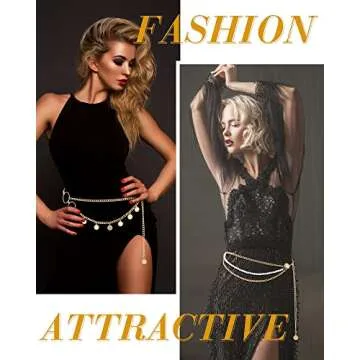 3 Pieces Belly Waist Chain Multi Layer Metal Waist Chain Body Summer Beach Chain for Women and Girls (Elegant Style)