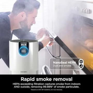 Shark Air Purifiers For Home Pets, 2 Pack, Allergies, Pet Hair, HEPA Air Filter, 500 Sq Ft, Small Room, Bedroom, Odor Eliminator Clean Sense, Captures 99.98% of Particles, Pet Dander, Fur, HP102PK2