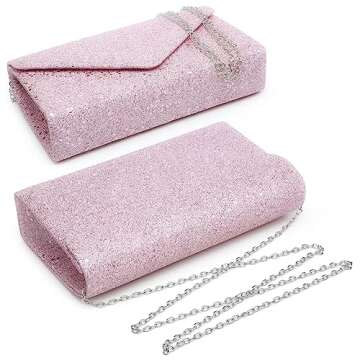 Dasein Women Glitter Evening Bags Formal Clutches Wedding Purses Party Dressy Clutch Purse Cocktail ...