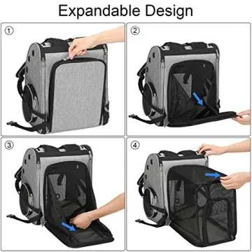 COVONO Expandable Pet Carrier Backpack for Cats and Dogs