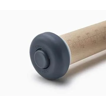 Joseph Joseph PrecisionPin Baking Adjustable Rolling Pin - Consistent and Even Dough Thickness for Perfect Baking Results, Sky, 16.54"