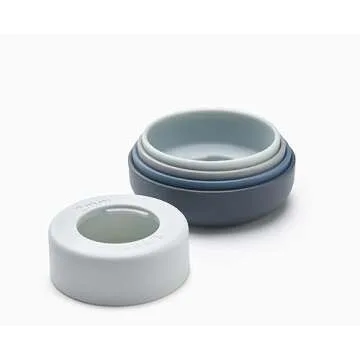 Joseph Joseph PrecisionPin Baking Adjustable Rolling Pin - Consistent and Even Dough Thickness for Perfect Baking Results, Sky, 16.54"