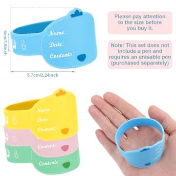 Baby Bottle Labels for Daycare 12 Pieces Reusable Silicone Daycare Labels Original Daycare Waterproo...
