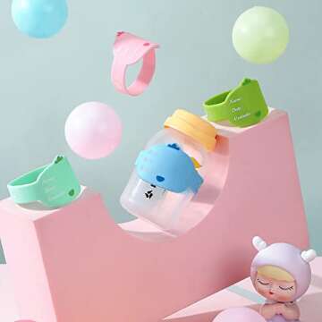 Baby Bottle Labels for Daycare 12 Pieces Reusable Silicone Daycare Labels Original Daycare Waterproof Water Bottle Name Bands Writable Baby Bottle Name Labels Tags Day Care Essentials, 6 Colors