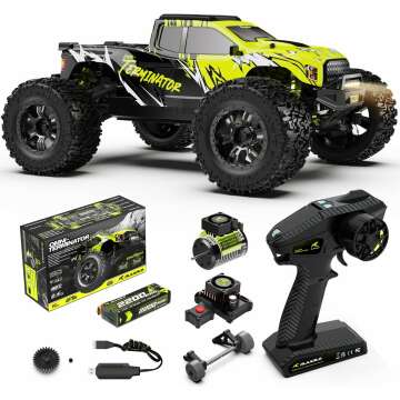 AMORIL 1/10 RTR Brushless Fast RC Cars for Adults,Max 50mph Hobby Electric Off-Road Monster Truck,Wa...