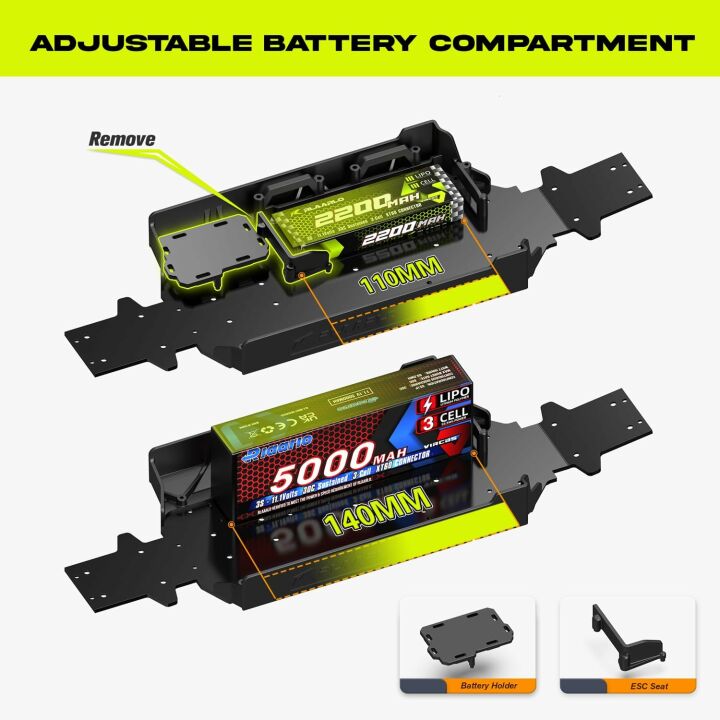 AMORIL 1/10 RTR Brushless Fast RC Cars for Adults,Max 50mph Hobby Electric Off-Road Monster Truck,Waterproof High Speed RC Car 4WD Remote Control Car with 3S Lipo,Green