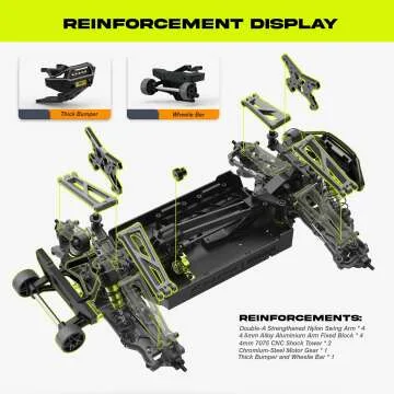 AMORIL 1/10 RTR Brushless Fast RC Cars for Adults,Max 50mph Hobby Electric Off-Road Monster Truck,Waterproof High Speed RC Car 4WD Remote Control Car with 3S Lipo,Green