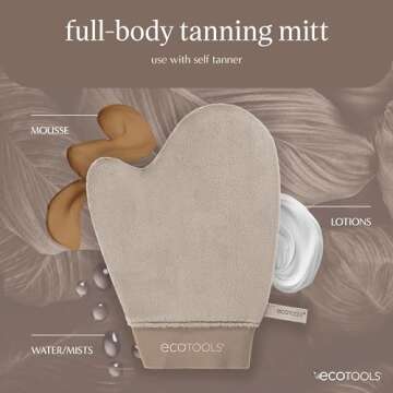 EcoTools Good Tan Full-Body Tanning Mitt, For Self-Tan Application, Use Self Tanning Mitt With Tanning Mousse, Lotions, & Tanning Waters, Eco Friendly Self Tan Mitt, Vegan, & Cruelty-Free, 1 Count