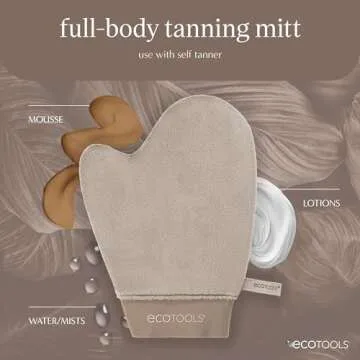 EcoTools Good Tan Full-Body Tanning Mitt, For Self-Tan Application, Use Self Tanning Mitt With Tanning Mousse, Lotions, & Tanning Waters, Eco Friendly Self Tan Mitt, Vegan, & Cruelty-Free, 1 Count