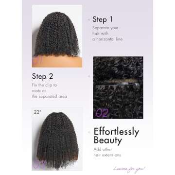 LUVME HAIR Curly Clip in Hair Extensions Real Human Hair Fullness with 1 Pack 135g Natural Kinky-Curly Hair Extensions for Thin Hair 7pcs 16clips 20 inch