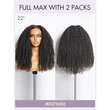 LUVME HAIR Curly Clip in Hair Extensions Real Human Hair Fullness with 1 Pack 135g Natural Kinky-Curly Hair Extensions for Thin Hair 7pcs 16clips 20 inch