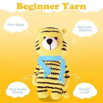 WSICSE 8x50g Beginner Crochet Yarn - Colorful Cotton Yarn for Crafting