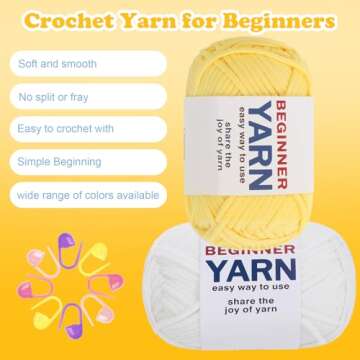 WSICSE Beginner Crochet Yarn Set for Easy Crafting