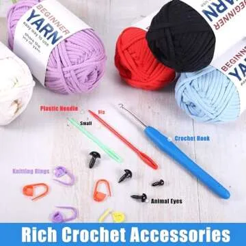 WSICSE Beginner Crochet Yarn Set for Easy Crafting
