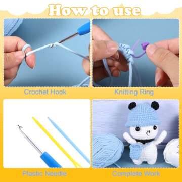 WSICSE Beginner Crochet Yarn Set for Easy Crafting