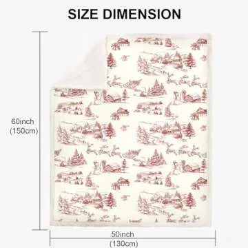 Christmas Throw Blanket Soft Fleece Cozy Design 50x60